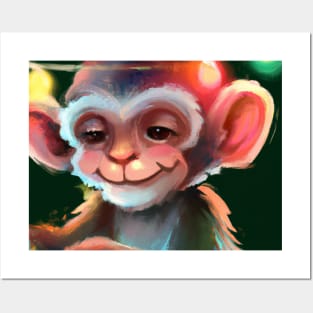 Cute Monkey Drawing Posters and Art